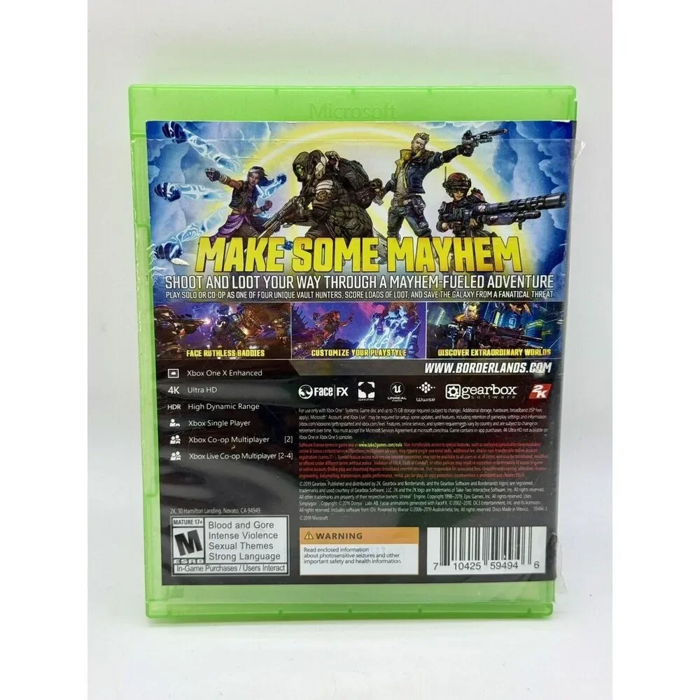 Borderlands 3 (Microsoft Xbox One, 2019) Game Case And Manual Tested‎ See Note